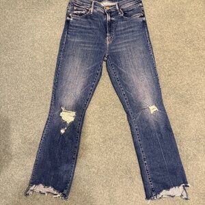 Mother The Insider Crop Step Chew Jeans Size 28